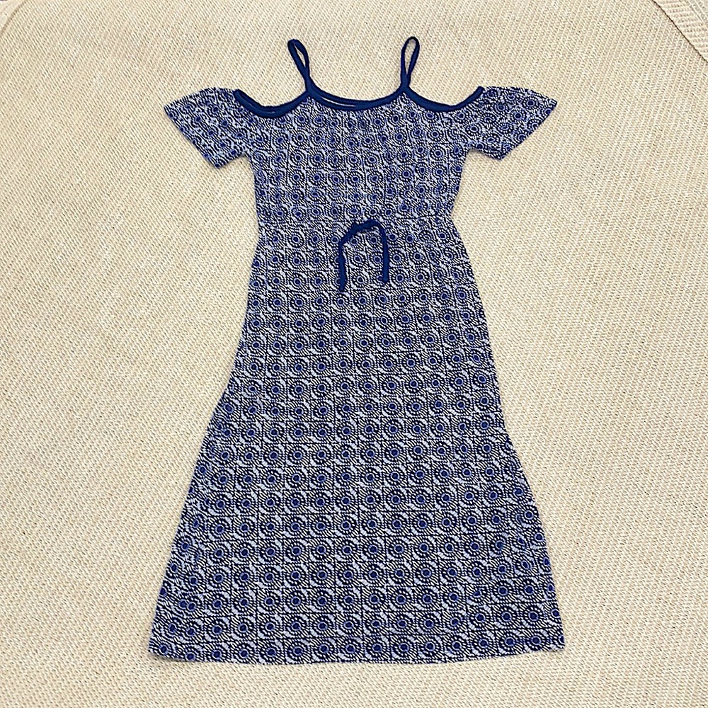 Old Navy Shoulder Cut Blue Dress